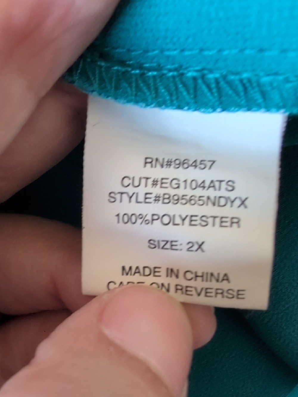 Eyeshadow Teal Bow-Front Long Sleeve Blouse - Picture 9 of 9